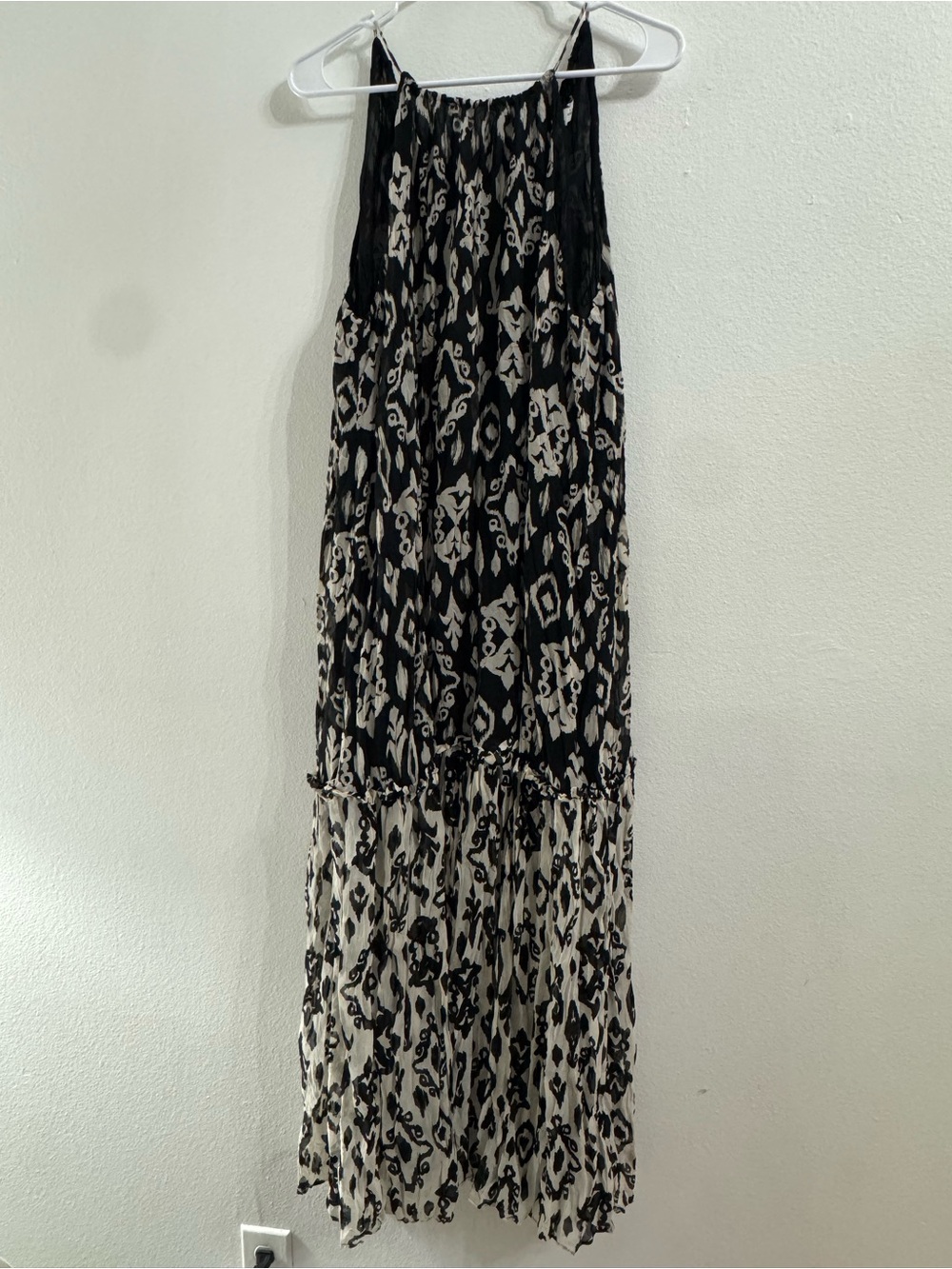 Zara Black and Cream Printed Maxi Dress-Skirt